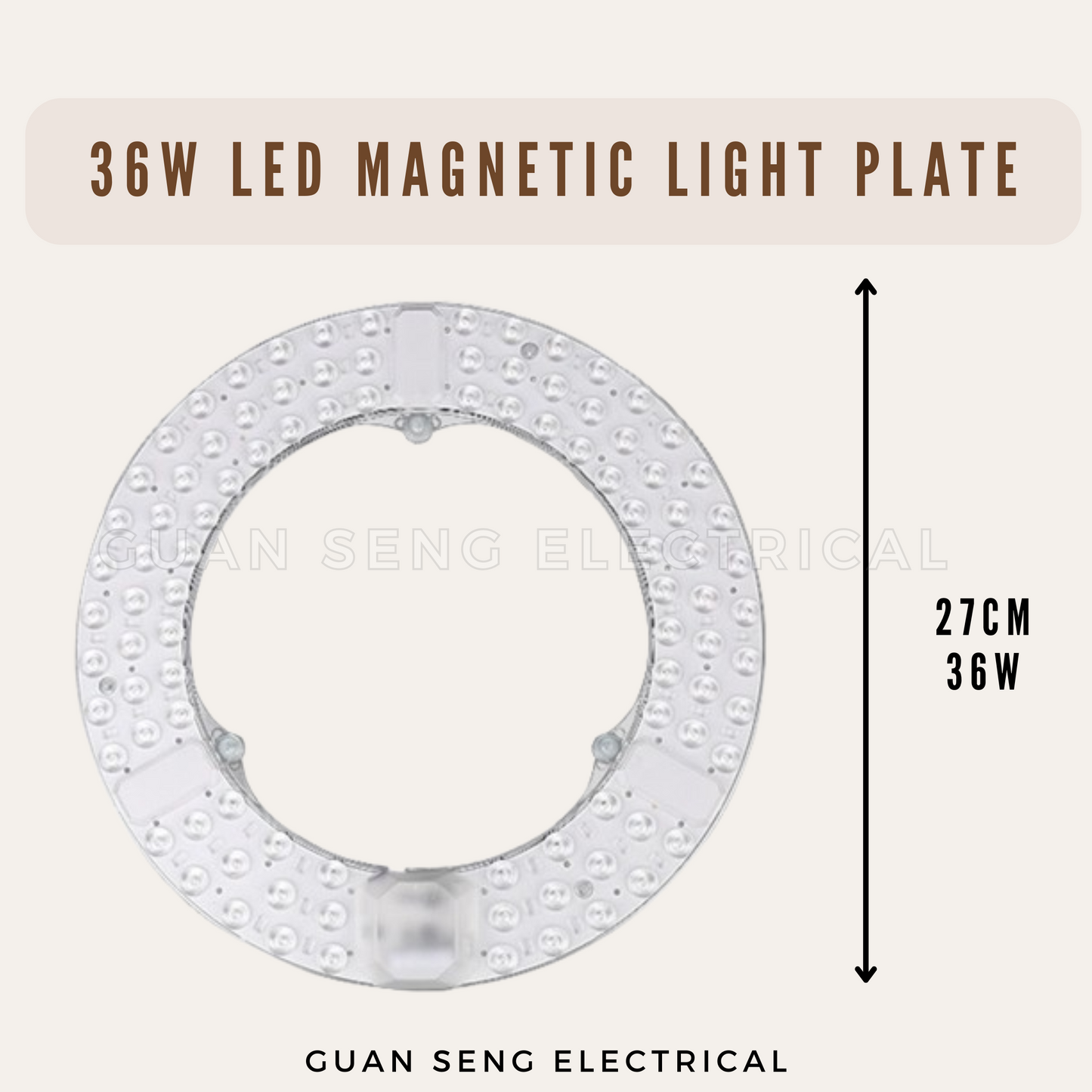 24W 36W 48W LED Magnetic Light Plate Daylight Tri-Tone