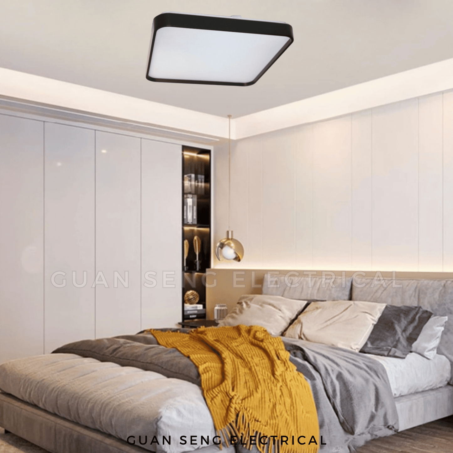 Signature Square Ceiling Light Black White 36W 48W Daylight 3 Tone