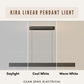 Kira Linear Pendant Light 40W 3Tone Tri-Tone
