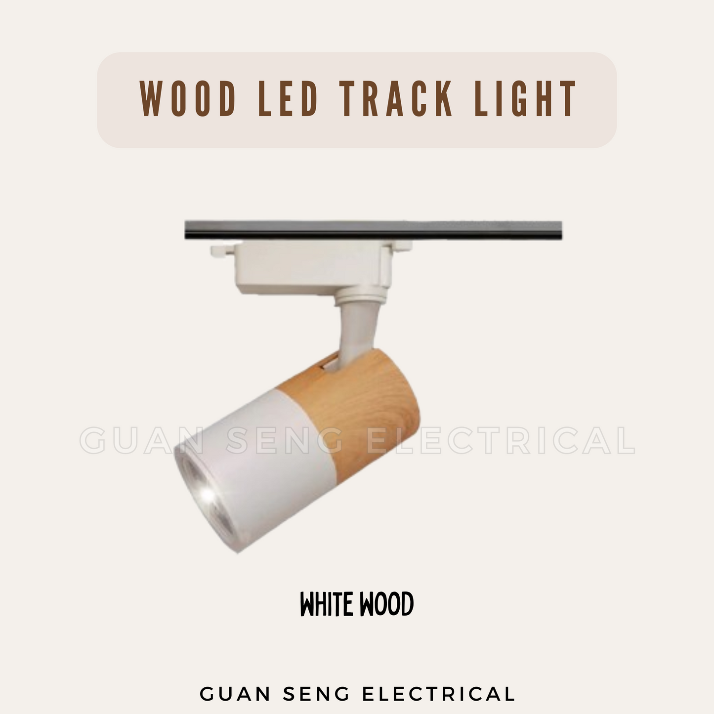 Laminate Wood LED Track Light GU10 LED Bulb Holder