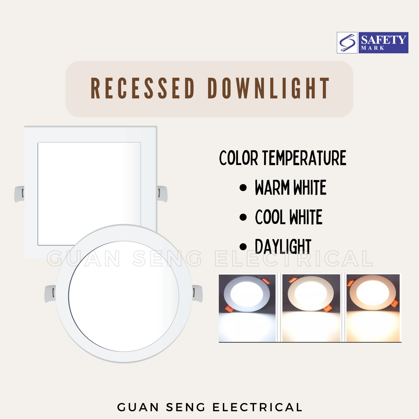 Recessed Downlight 9W 12W Square Round