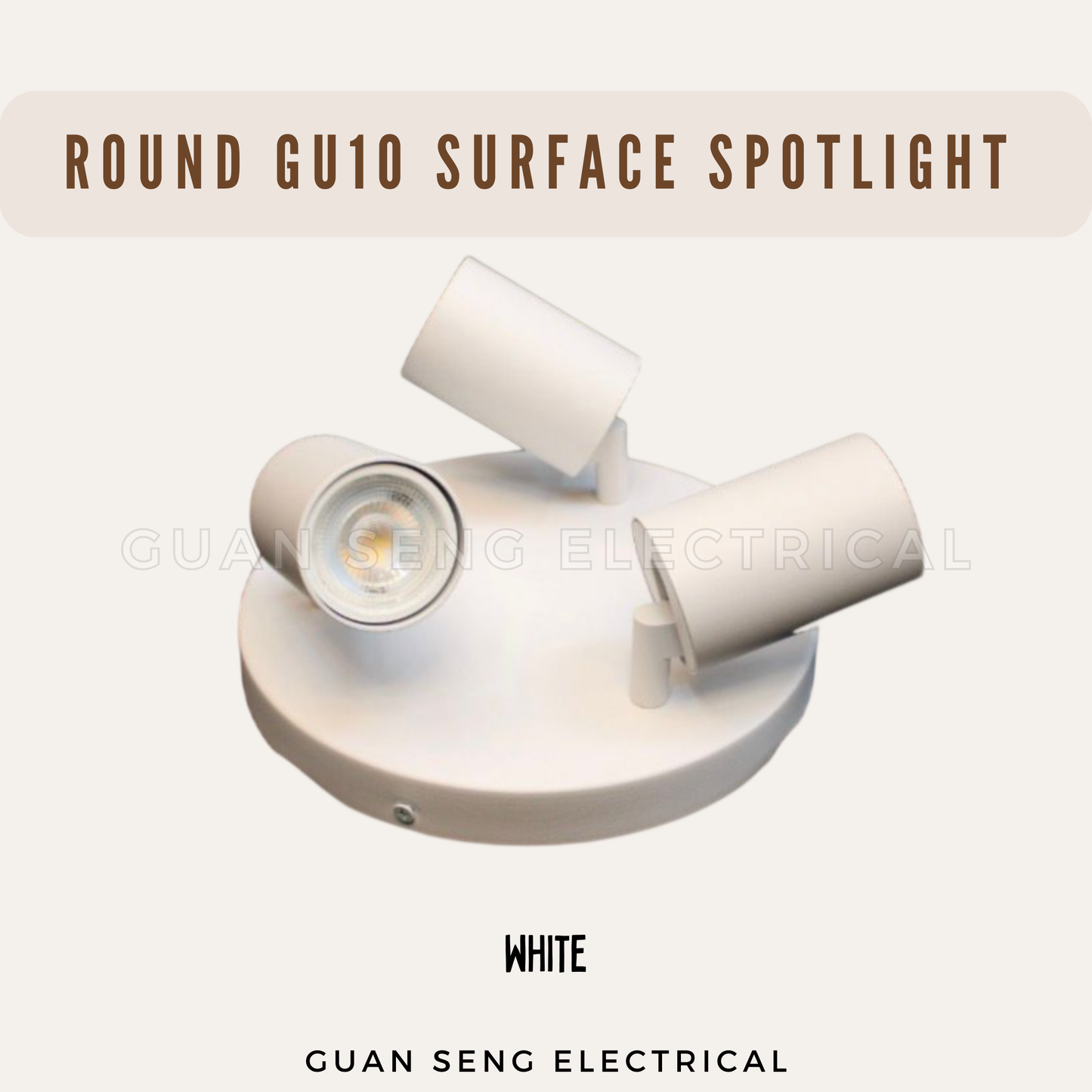 Round GU10 Surface Spotlight Black White