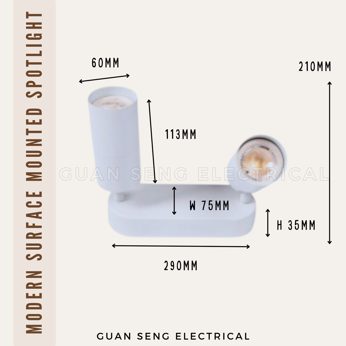 Modern GU10 Surface Mounted Spotlight Black White