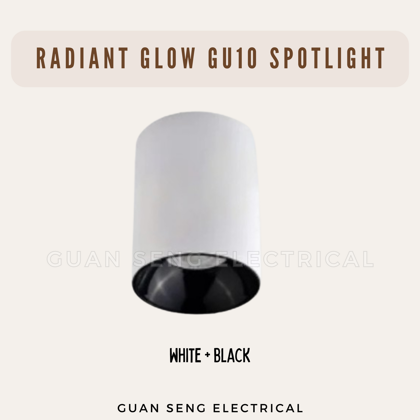 Radiant Glow Surface Mounted LED GU10 Spotlight Black White