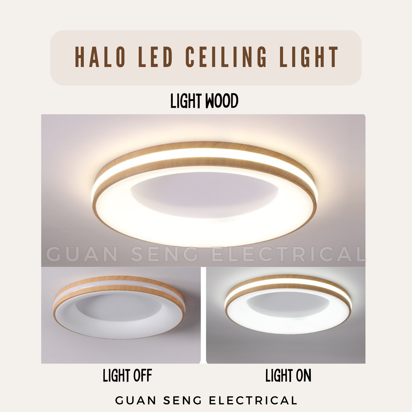 Nordic Halo LED Ceiling Light 80W 3Tone