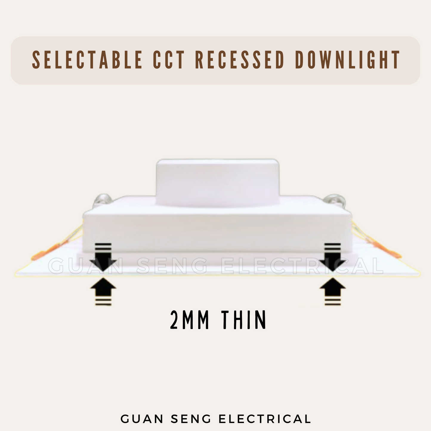 Selectable CCT Square Recessed Downlight 12W 18W