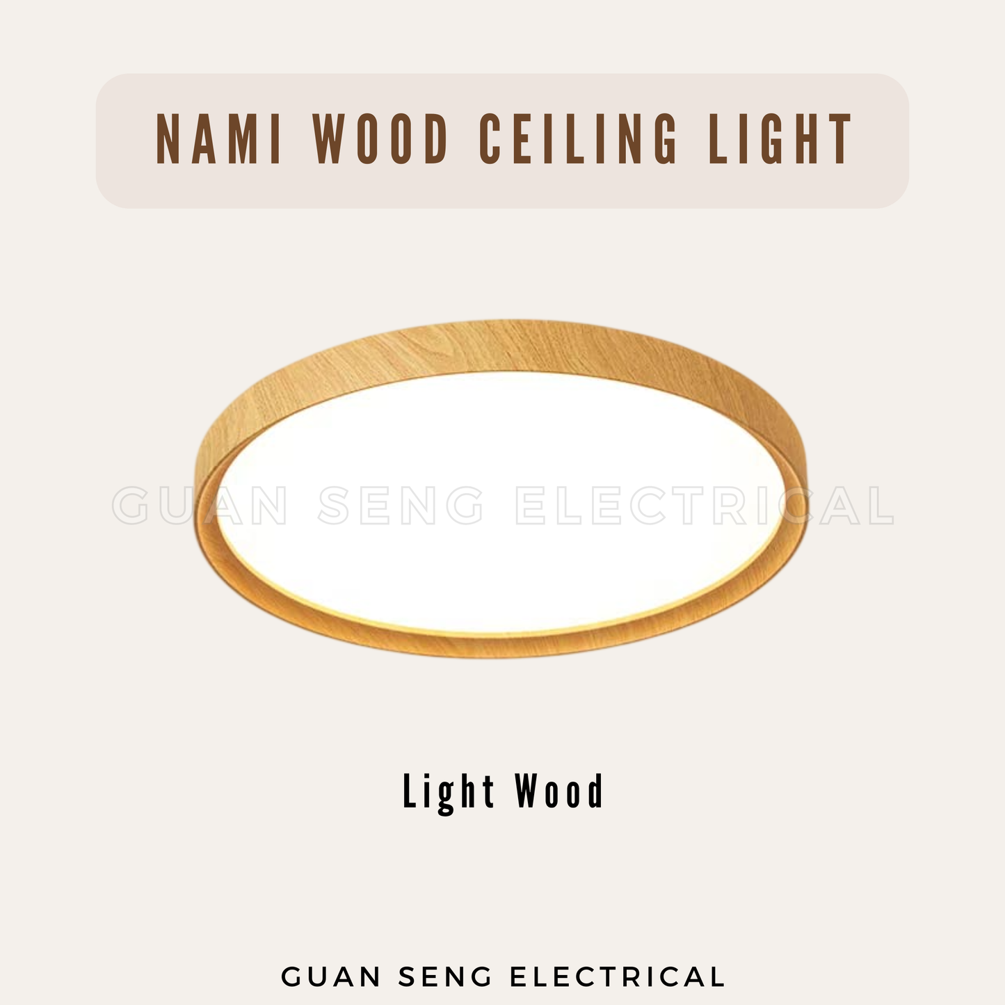 Nami Wood Ceiling Light Light Wood Dark Wood 24W 36W 48W