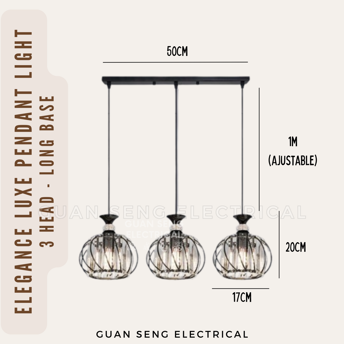 Elegance Luxe Pendant Light Black Gold E27 Bulb