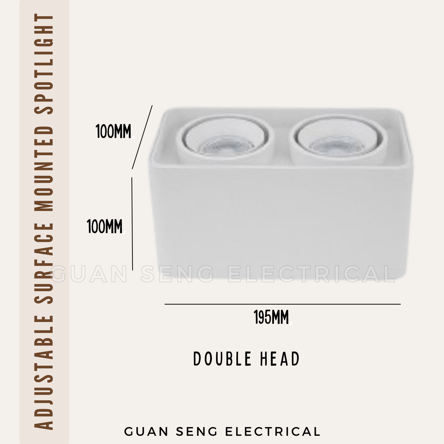 Anti-Glare 360 Degree Surface Mounted Spotlight GU10 LED Black White Square