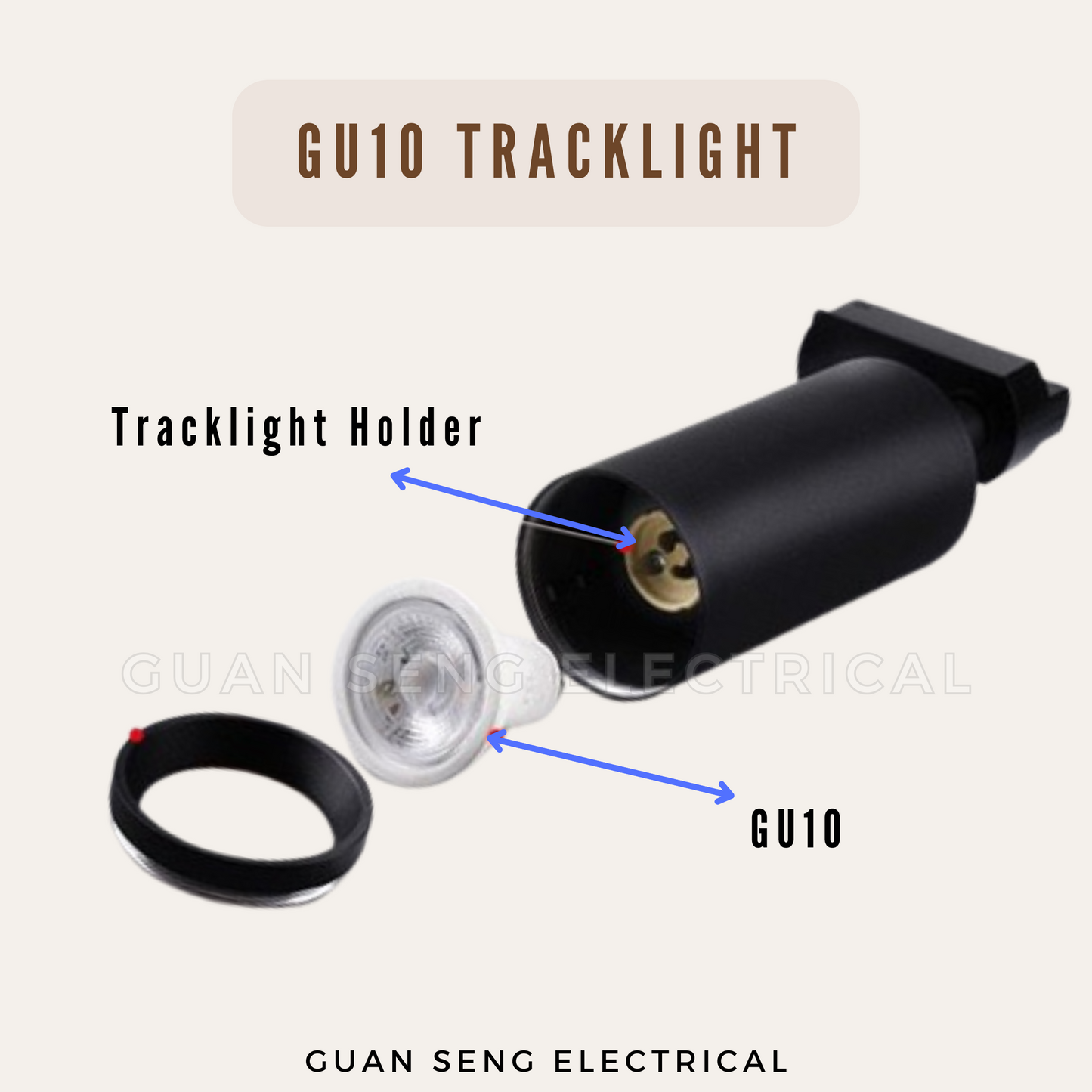 LED Tracklight with GU10 Bulb