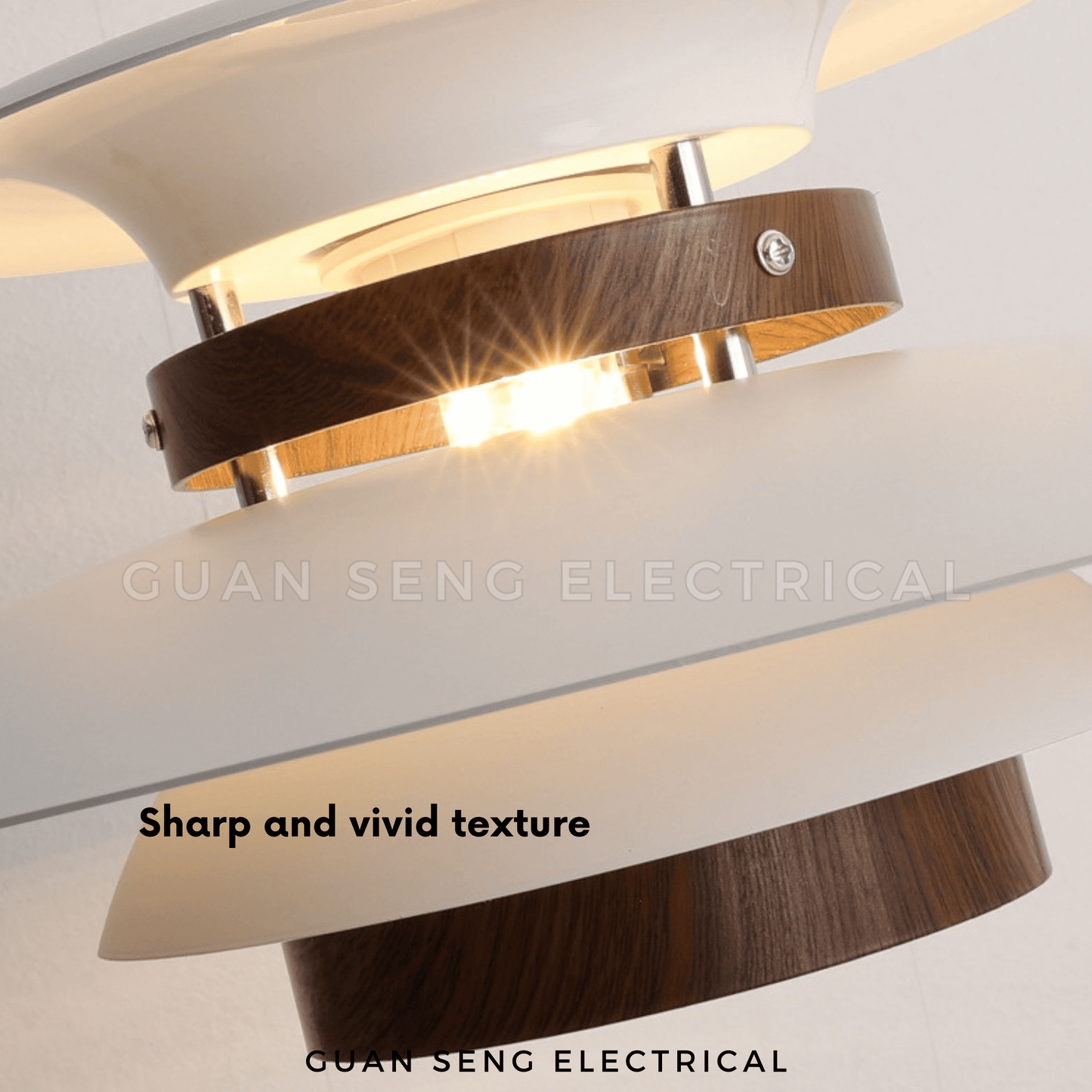 Walnut Wood Pendant Light E27 Bulb