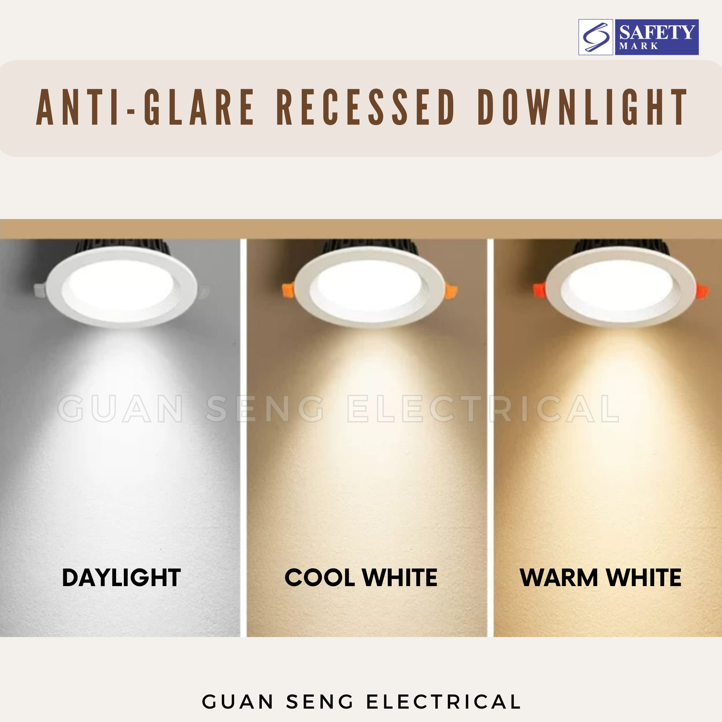 Anti-Glare Recessed Downlight 9W 12W 15W 18W 24W Daylight Cool White Warm White Tri Tone
