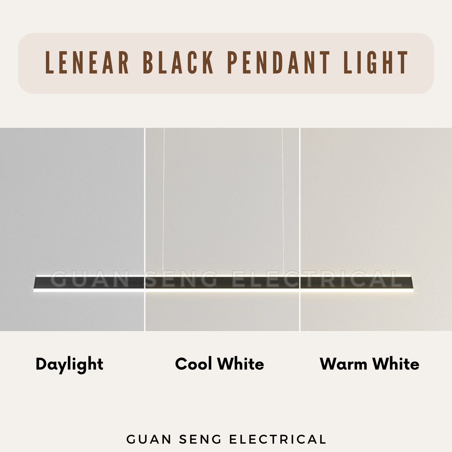 Linear Black Pendant Light | Guan Seng Electrical