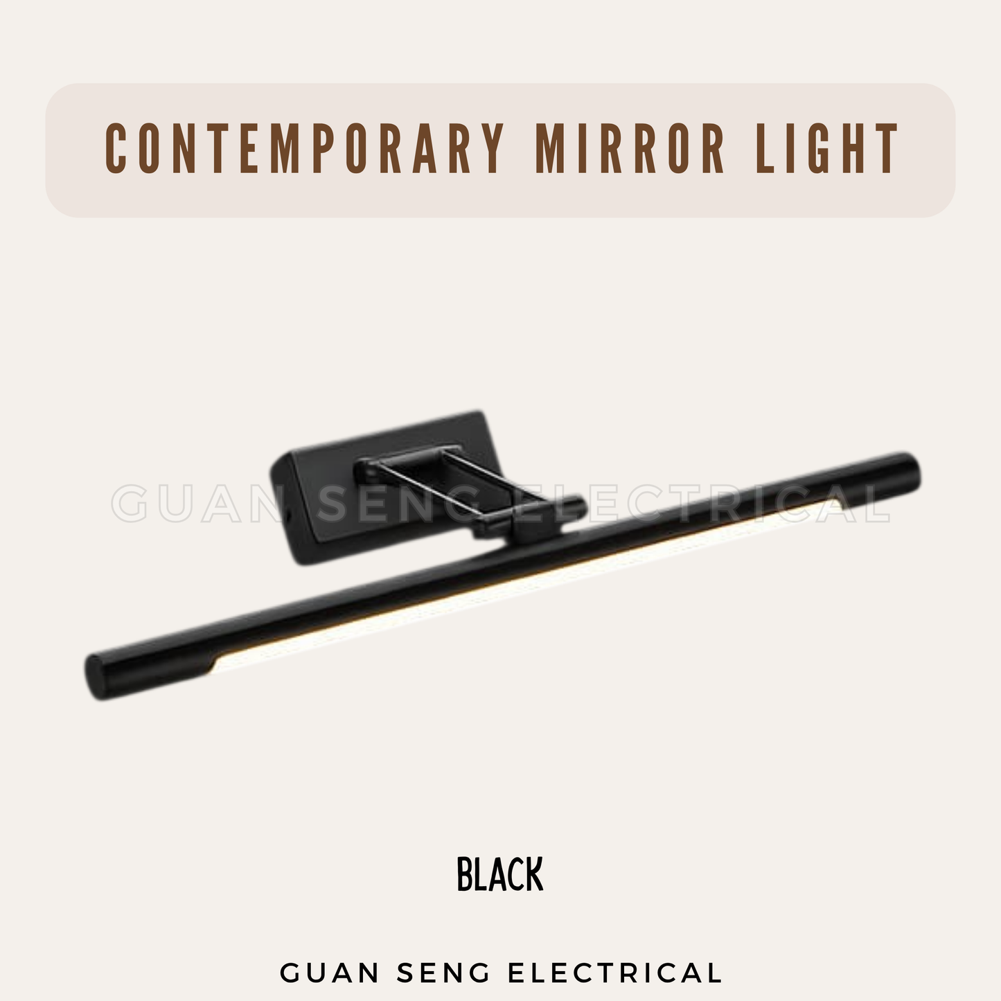 Contemporary Mirror Light 8W IP44 Black White Gold Silver