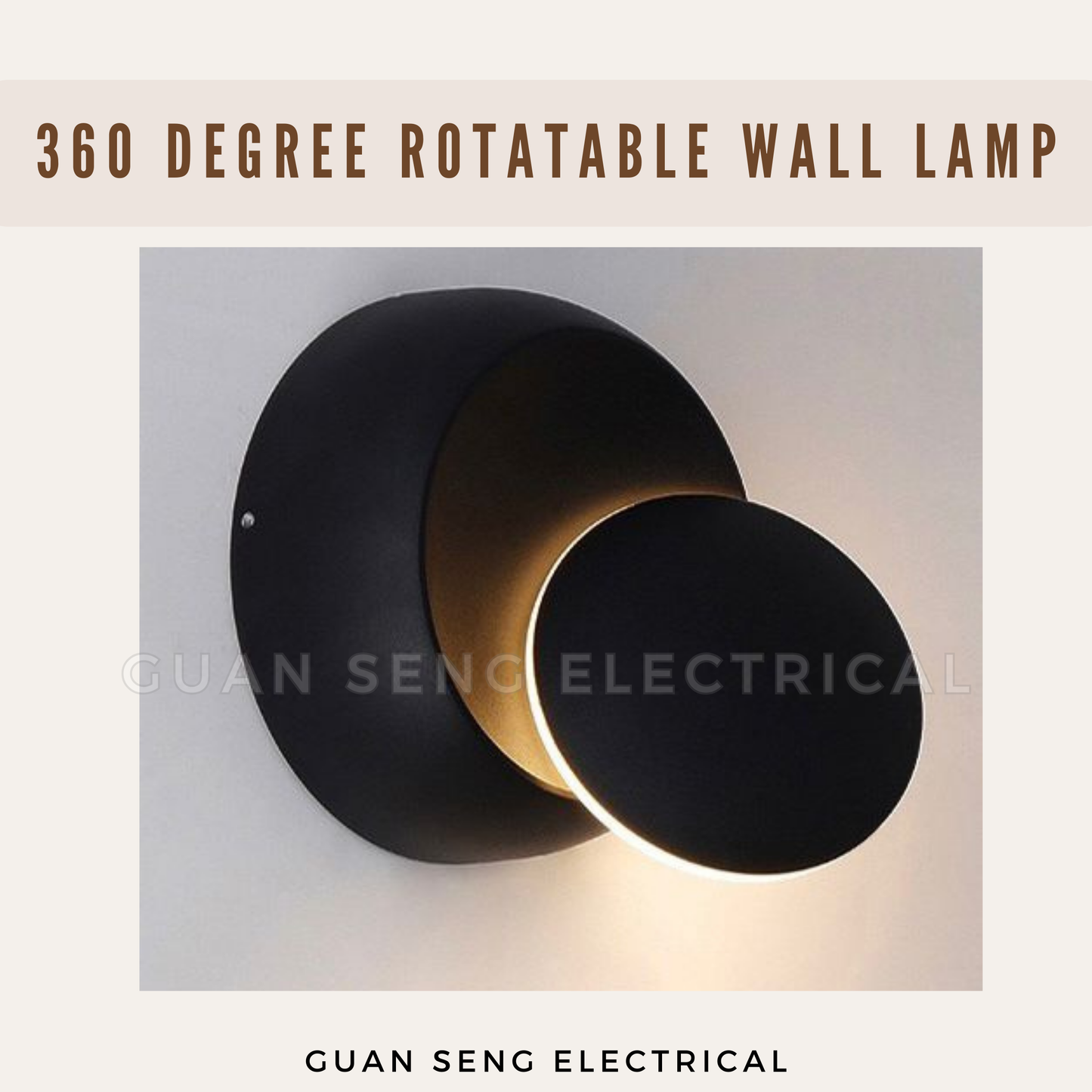 Rotatable 360 Round Wall Lamp 7W Warm White