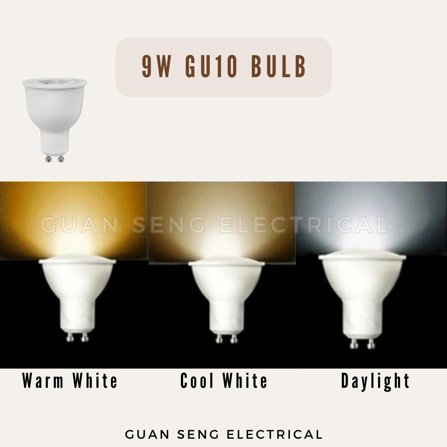 GU10 LED Bulb 9W Spotlight Track Light Downlight 3000K 4000K 6500K