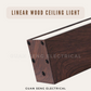 Linear Laminate Wood Ceiling Light 20W 3Tone Light Wood Dark Wood