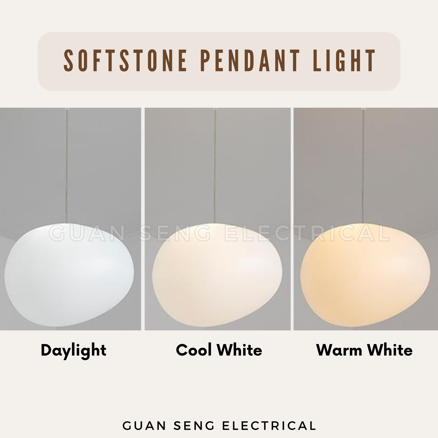 Softstone Pendant Light E27 Bulb