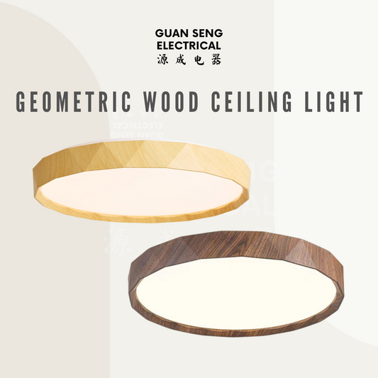Geometric Wood Design Ceiling Light