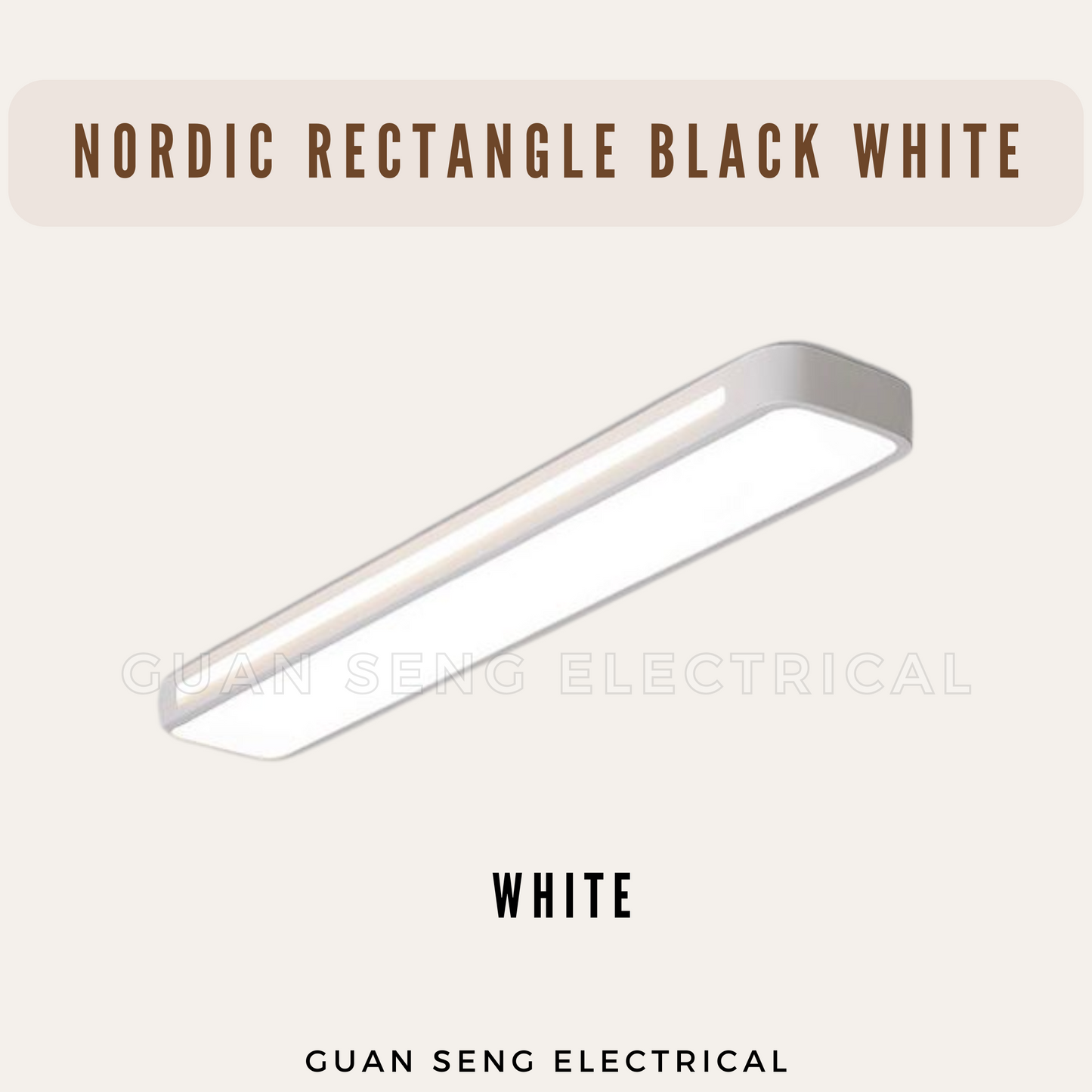 Nordic Rectangle Black White Ceiling Light