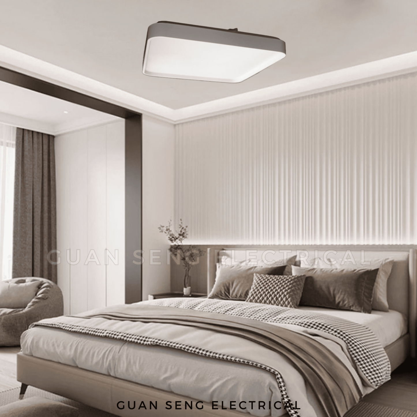 Signature Square Ceiling Light Black White 36W 48W Daylight 3 Tone