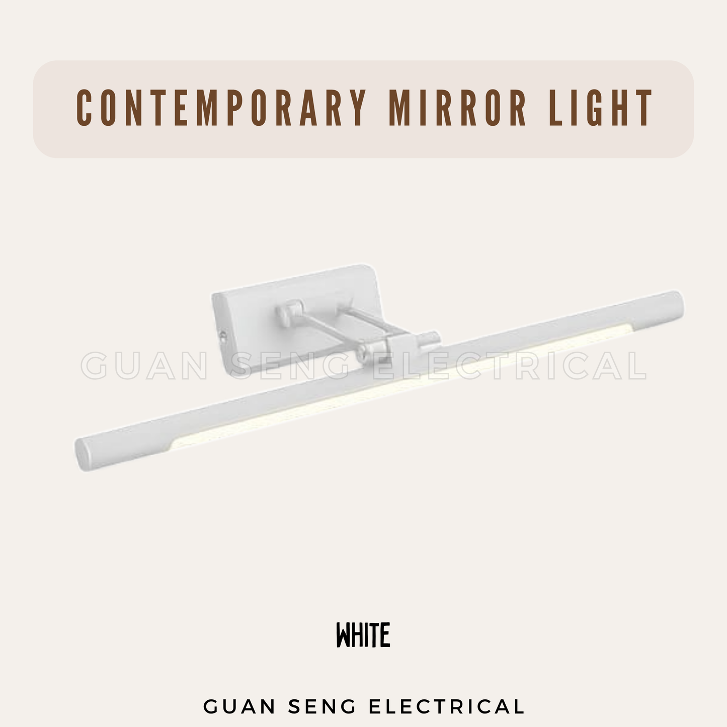 Contemporary Mirror Light 8W IP44 Black White Gold Silver