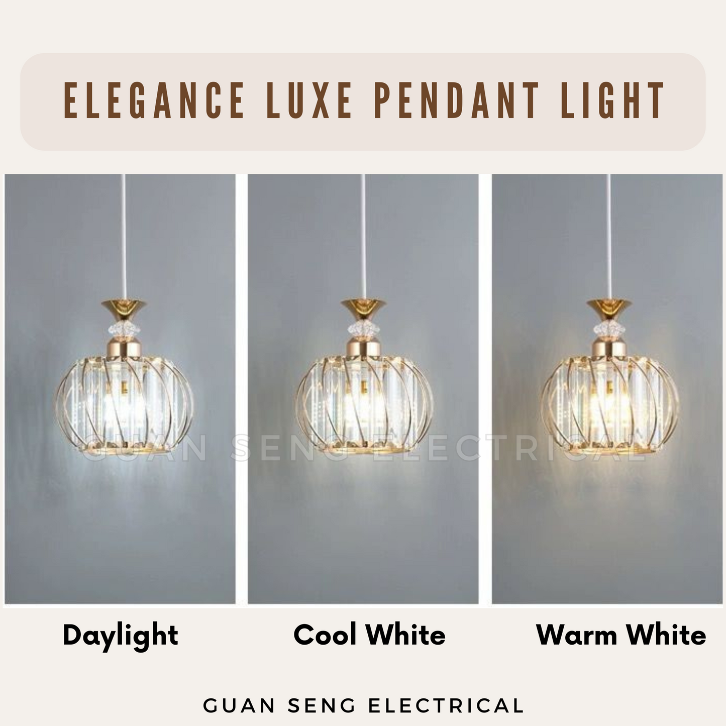 Elegance Luxe Pendant Light Black Gold E27 Bulb