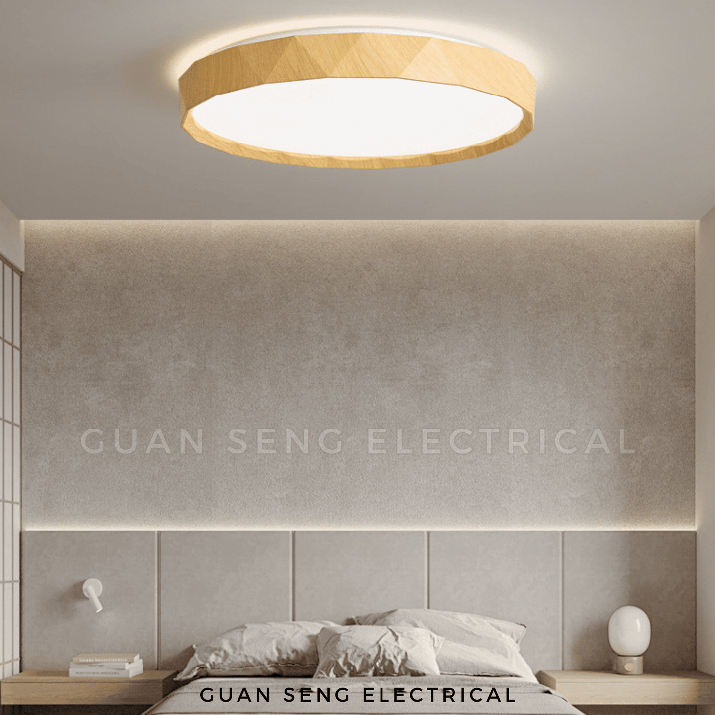 Geometric Wood Design Ceiling Light