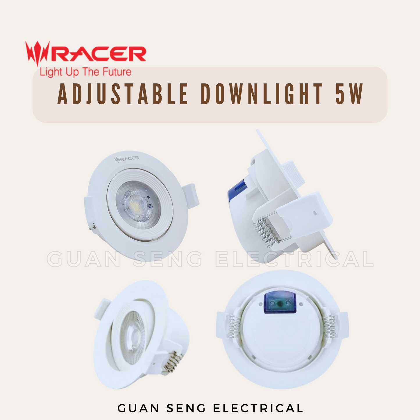 Racer Round Adjustable LED Downlight Spotlight 5W