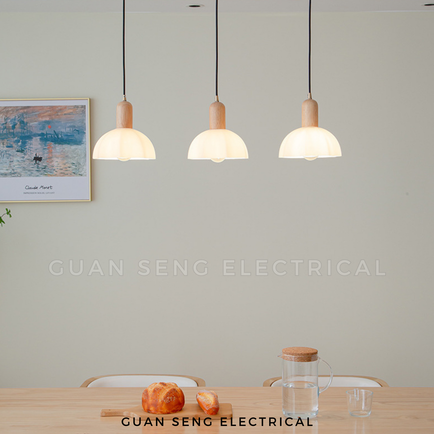 Tulip Glass Pendant Light E27 Bulb