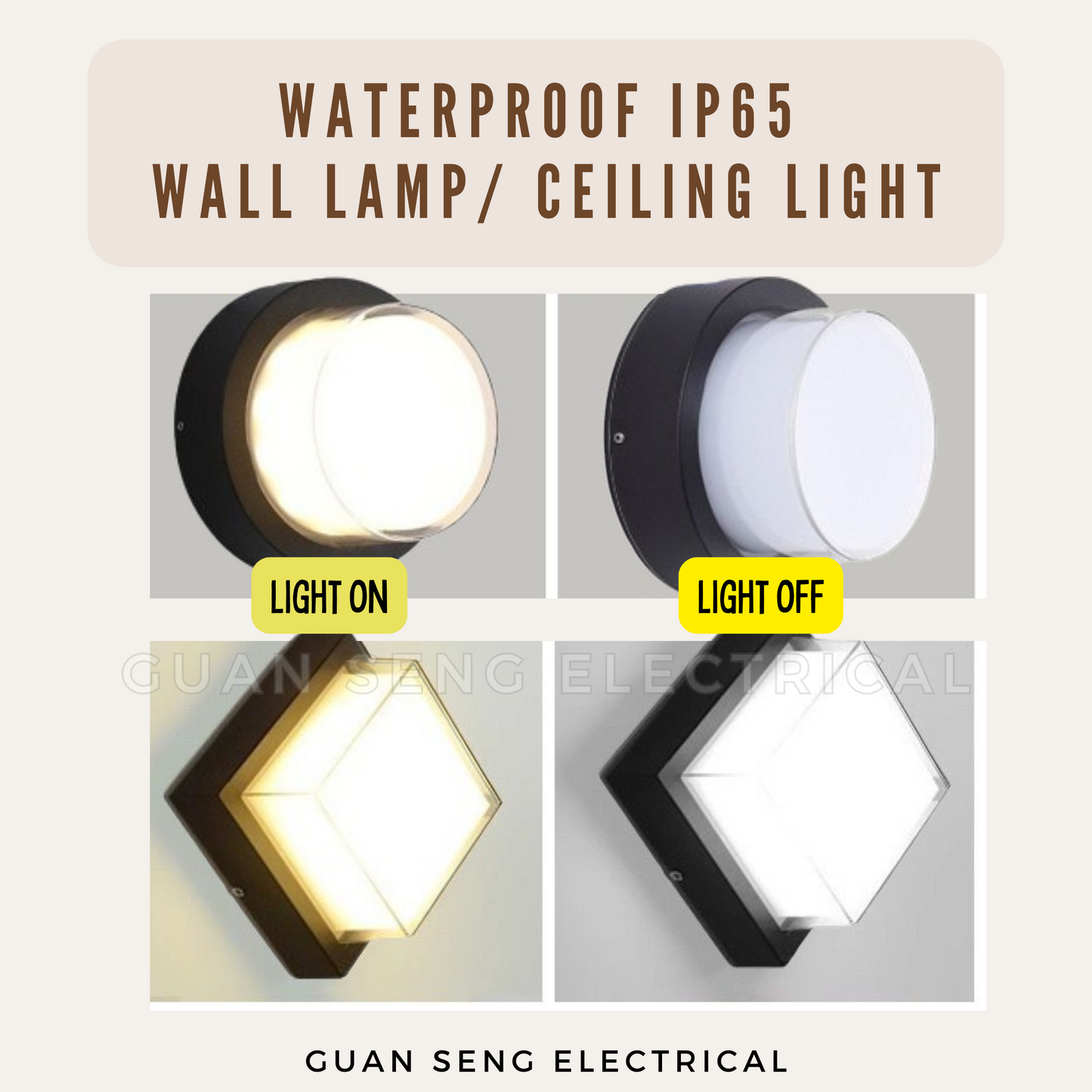 LED Waterproof Wall Lamp Ceiling Light IP65 3Tone 15W 20W Indoor Outdoor