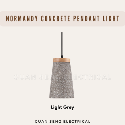 Normandy Concrete Pendant Light E27 Bulb Light Grey Black