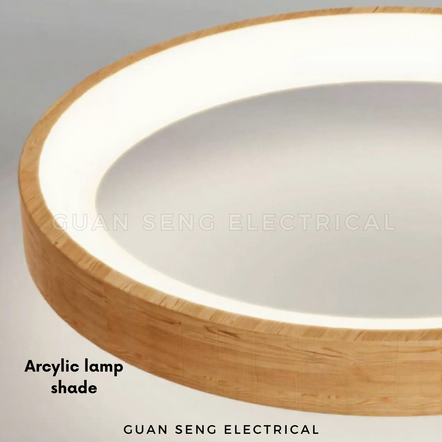 Wooden Ring Pendant Light 30W Tri Tone Dimmable with Remote