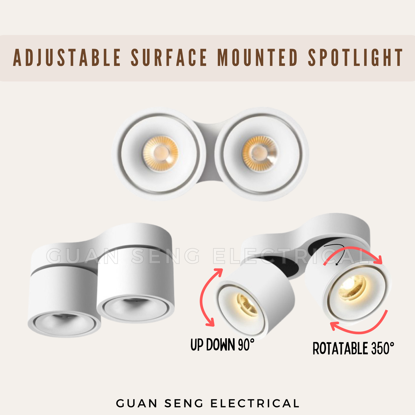 Premium Adjustable Surface Mounted Spotlight 10W 20W