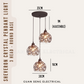 Sheveron Crystal Pendant Light Black Gold E27 Bulb | Guan Seng Electrical