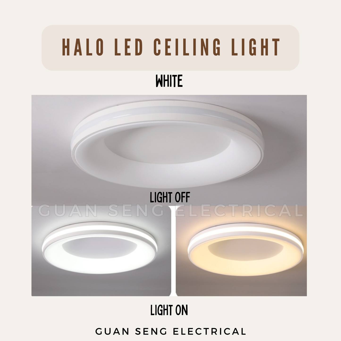 Nordic Halo LED Ceiling Light 80W 3Tone