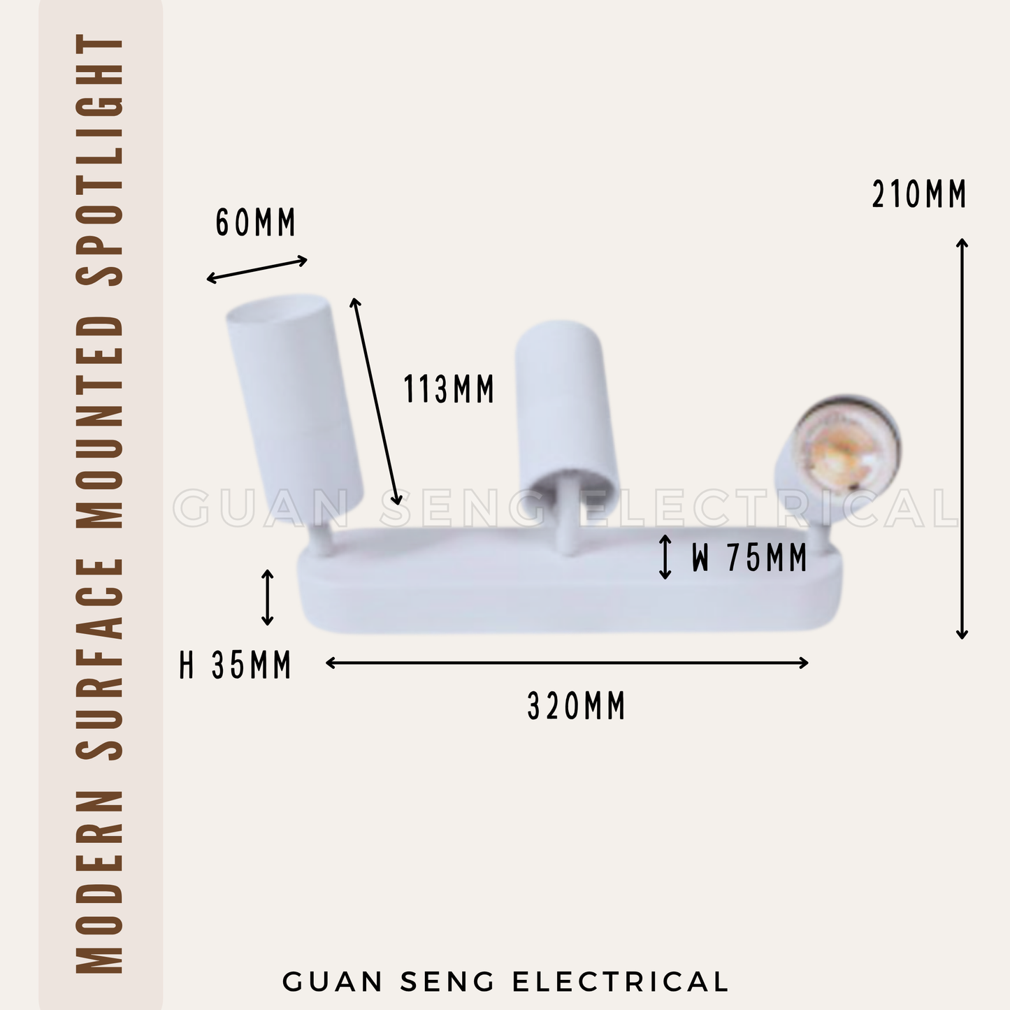 Modern GU10 Surface Mounted Spotlight Black White