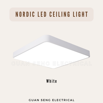 Nordic Black White Square Ceiling Light Daylight 3Tone