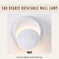 Rotatable 360 Round Wall Lamp 7W Warm White