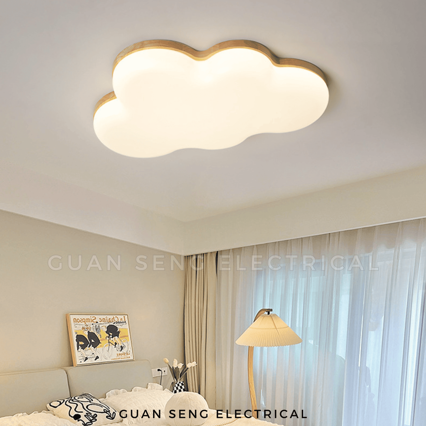 Cloud Wood LED Ceiling Light 36W 3Tone
