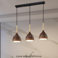 Japanese Wood Style Pendant Light E27 Bulb Dark Wood | Guan Seng Electrical