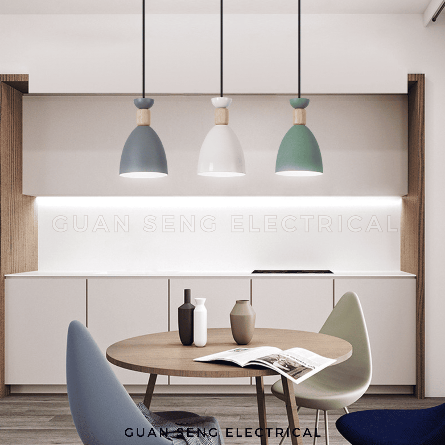 Bergen Pendant Light E27 Bulb Single Head 3 Heads