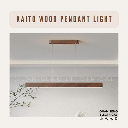 Kaito Wood Pendant Light 40W 3Tone Tri-tone