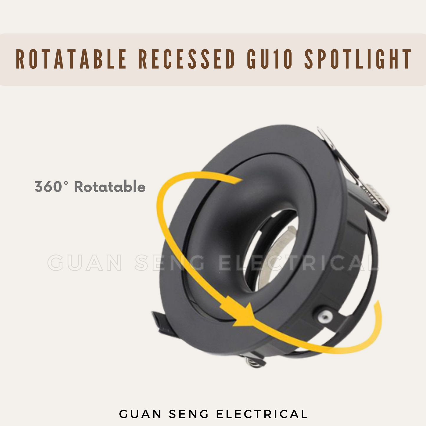 Rotatable Recessed GU10 Spotlight Downlight Round Black White