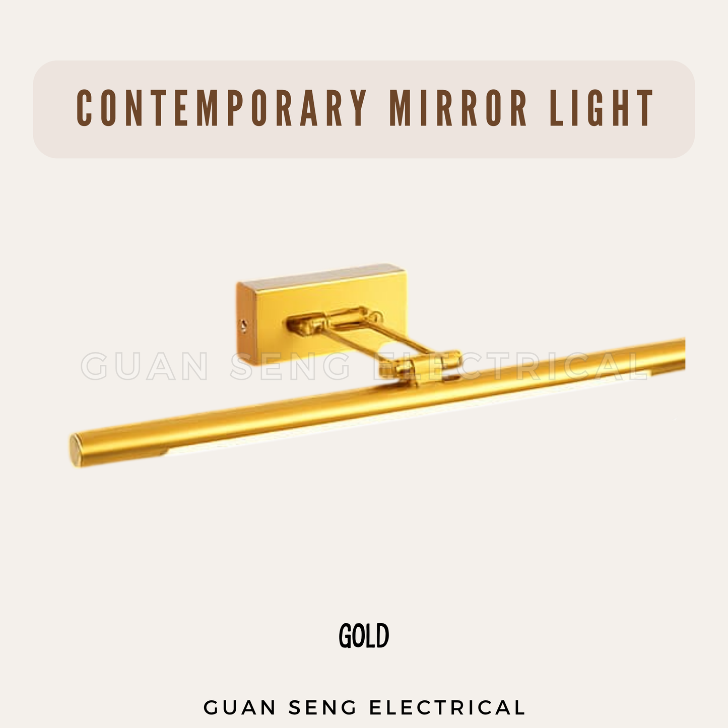Contemporary Mirror Light 8W IP44 Black White Gold Silver