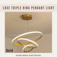 Luxe Triple Ring Pendant Light Black Gold | Guan Seng Electrical