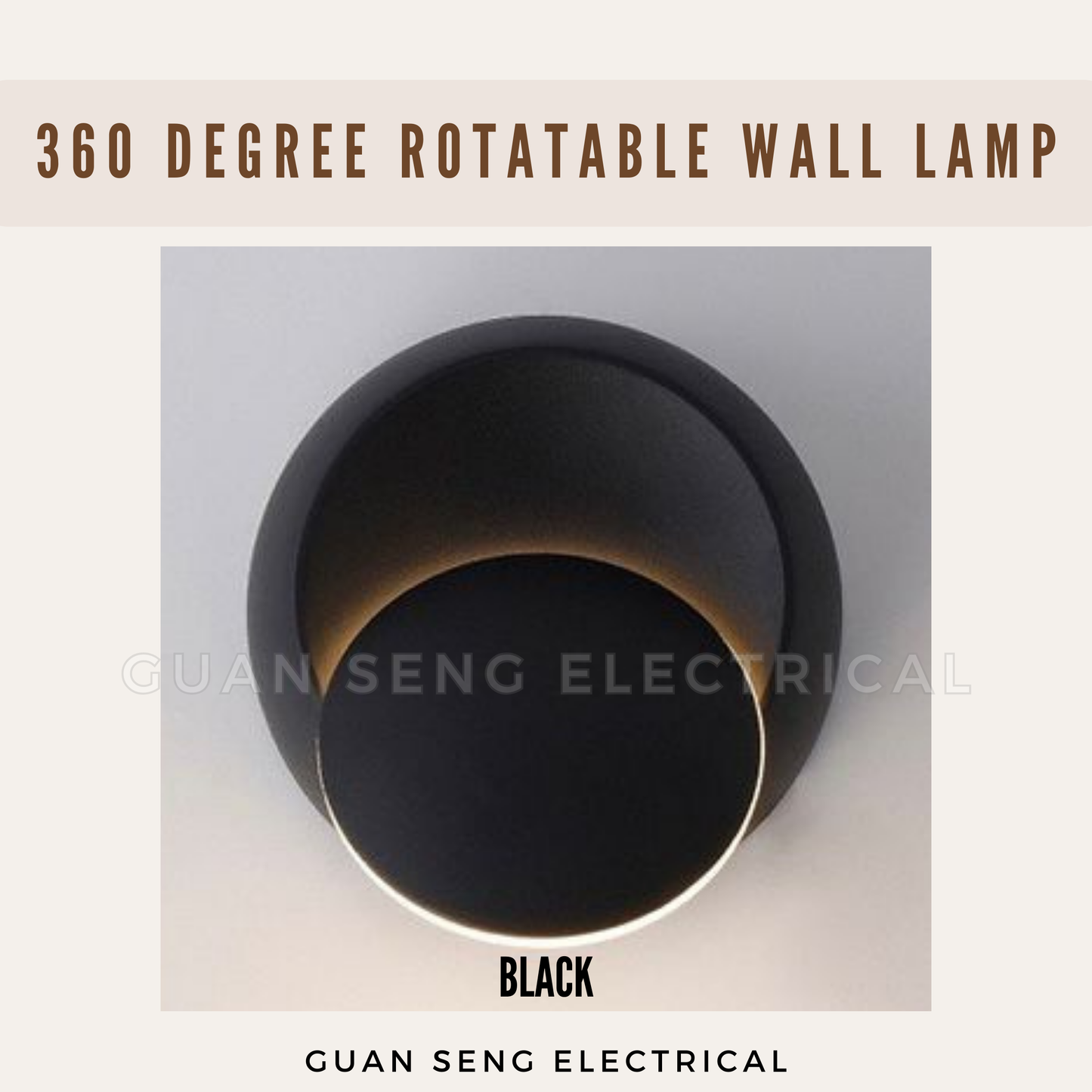 Rotatable 360 Round Wall Lamp 7W Warm White