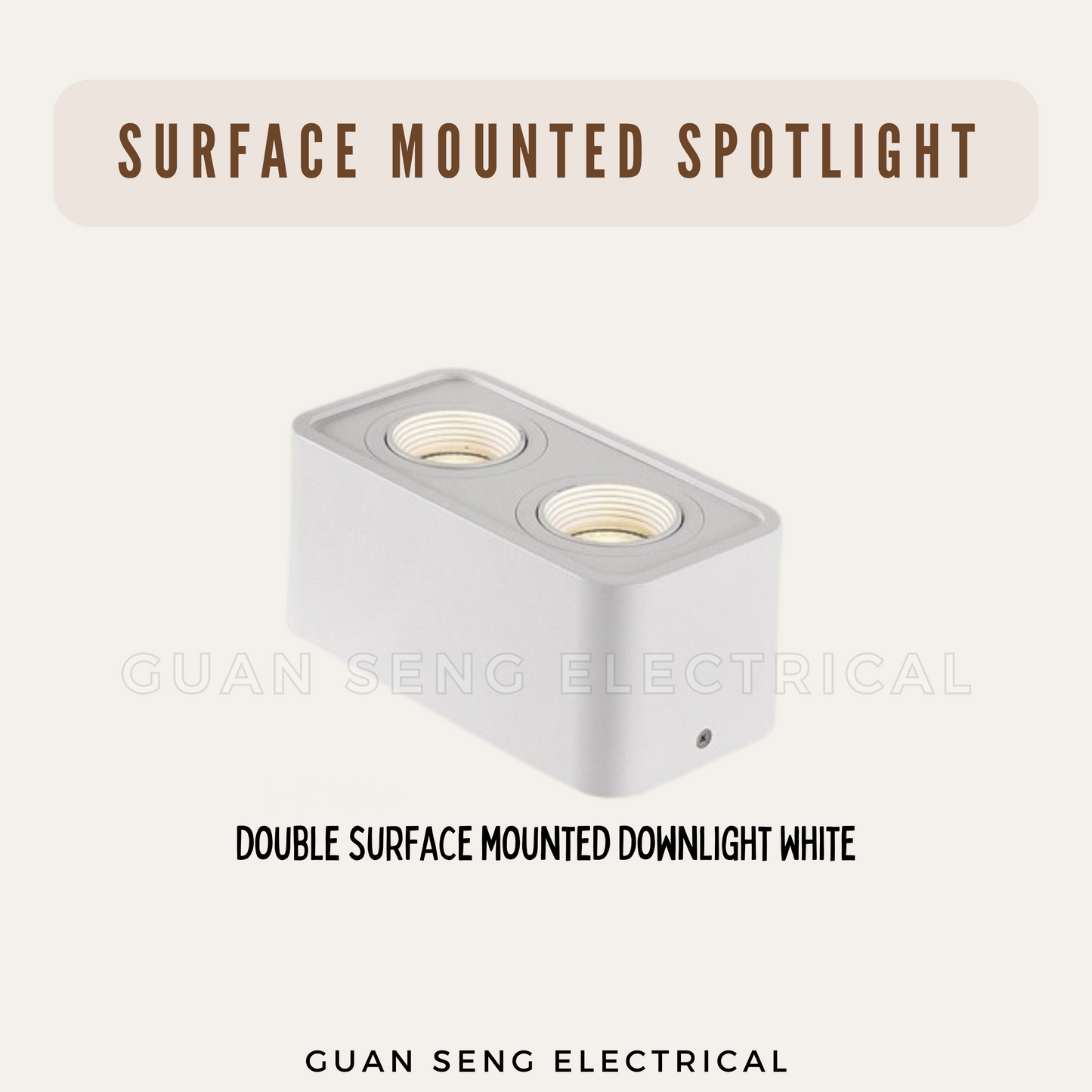 Anti-Glare Surface Mounted Spotlight GU10 Black White Square