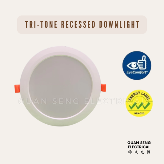 Tri-Tone Round Recessed Downlight 12W 18W Warm White Cool White Daylight
