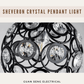 Sheveron Crystal Pendant Light Black Gold E27 Bulb | Guan Seng Electrical